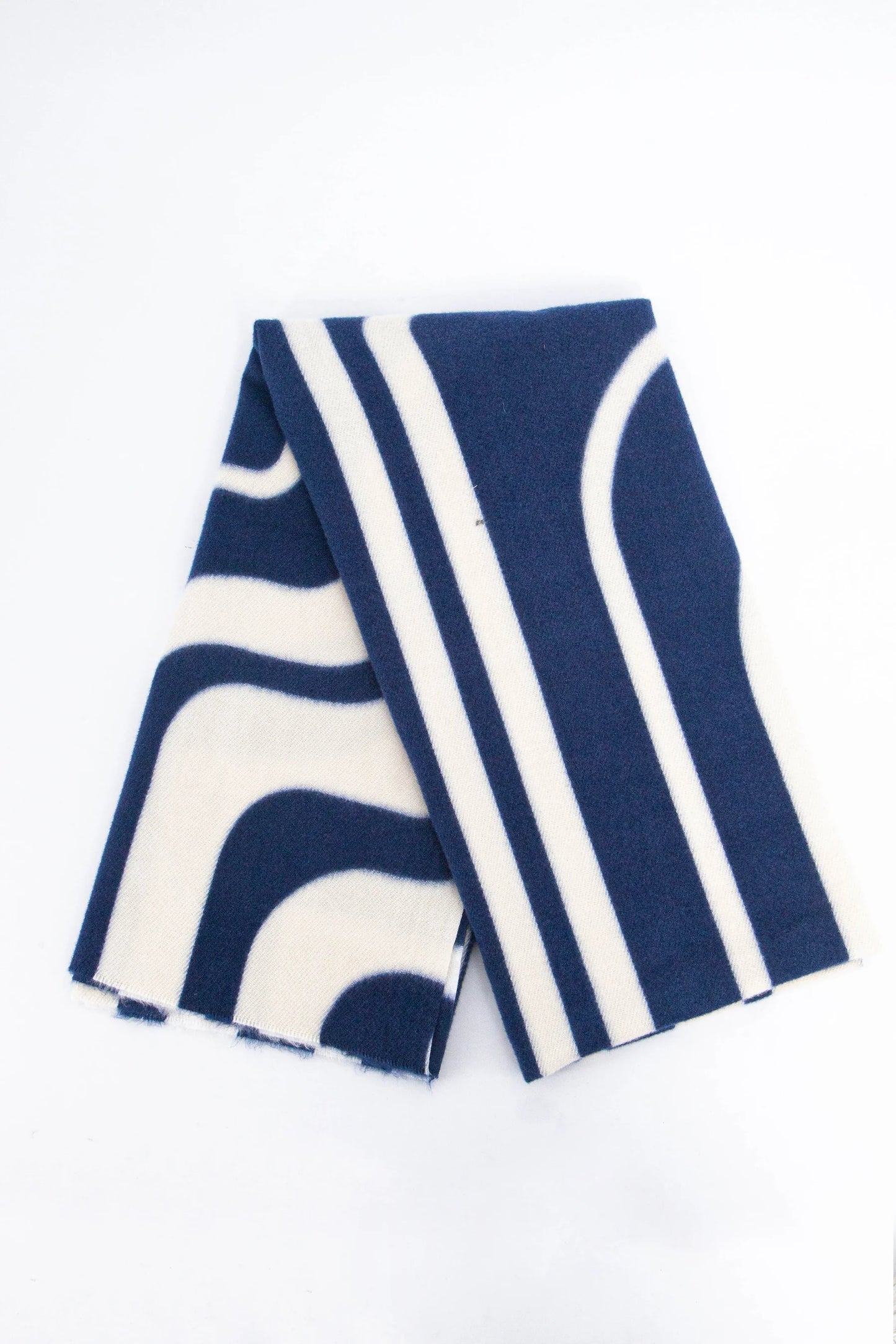 Dot Midweight Scarf - Navy Blue, Geometric