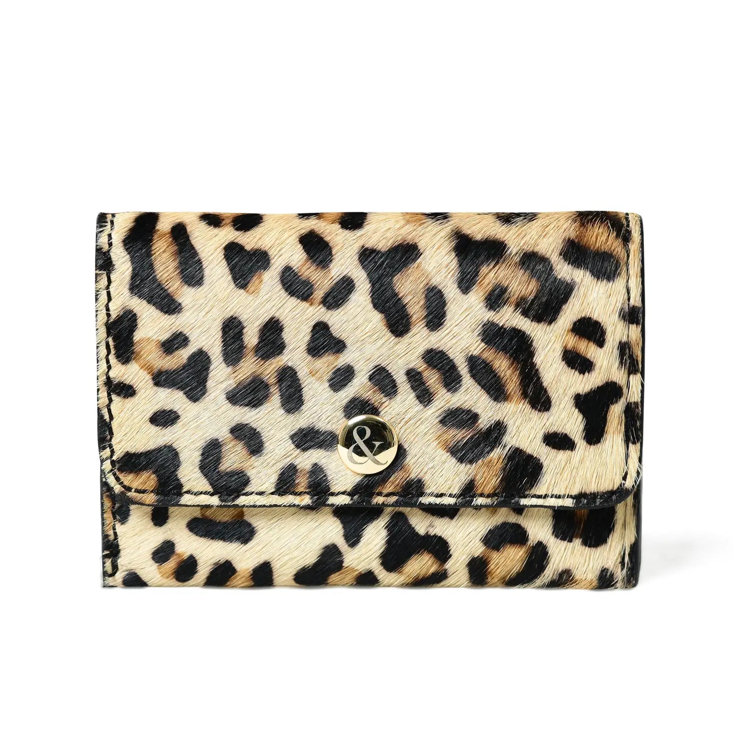 Ellie Popper Card Holder Purse - Small Leopard 'pony'