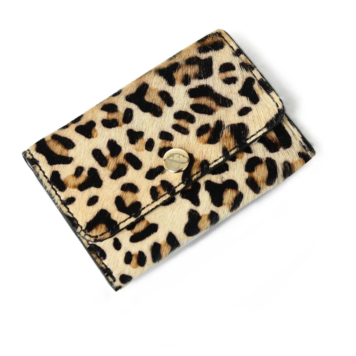 Ellie Popper Card Holder Purse - Small Leopard 'pony'
