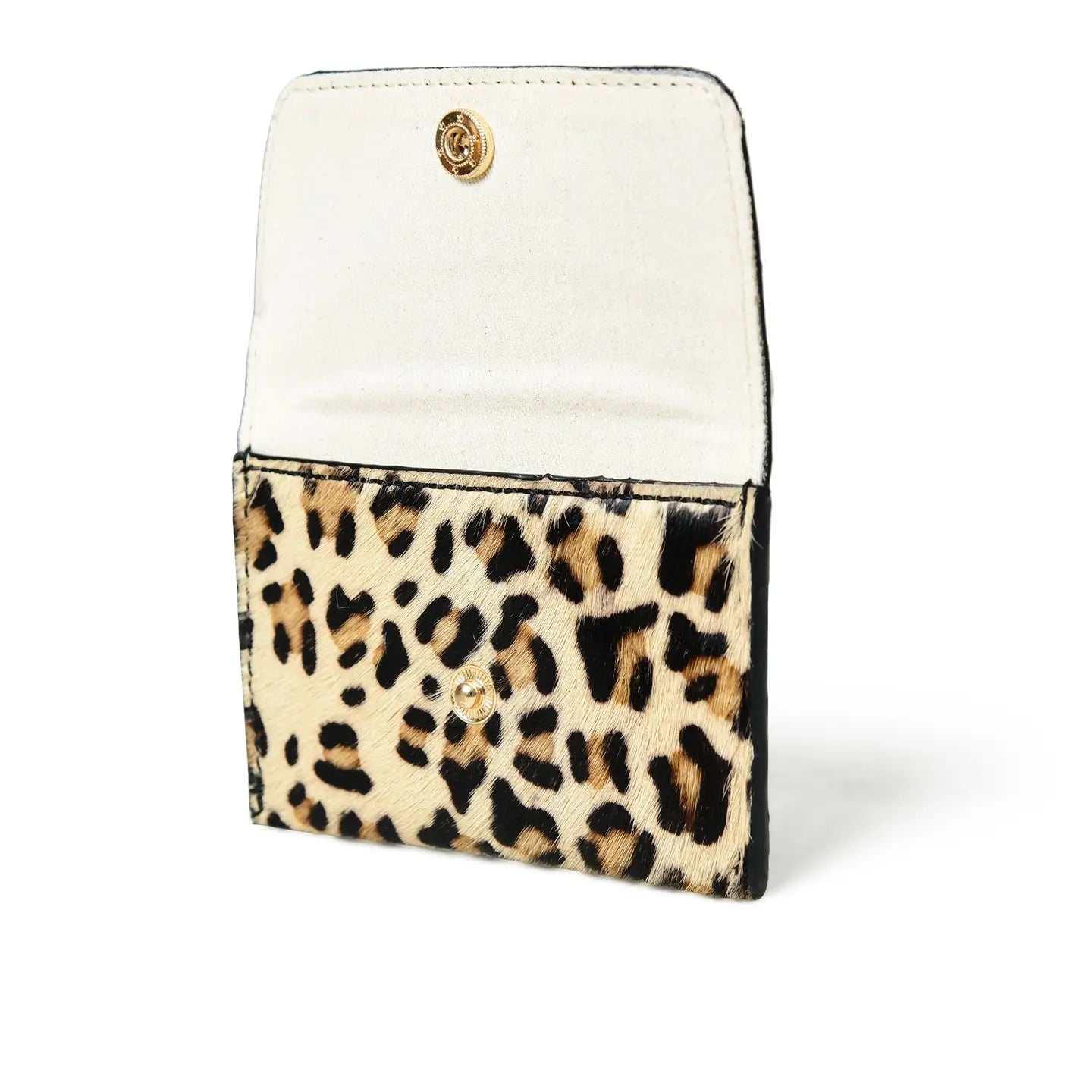 Ellie Popper Card Holder Purse - Small Leopard 'pony'