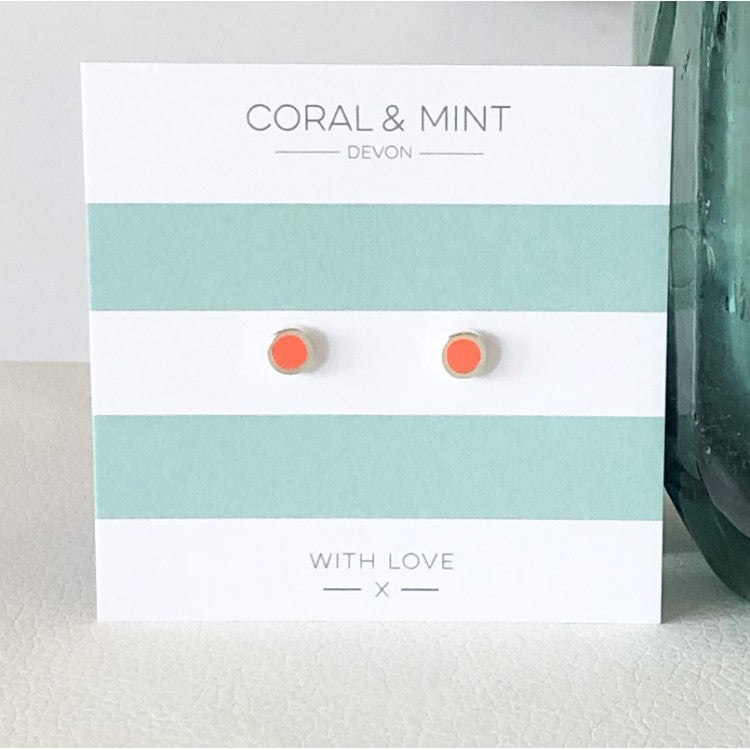 Enamel Studs Coral