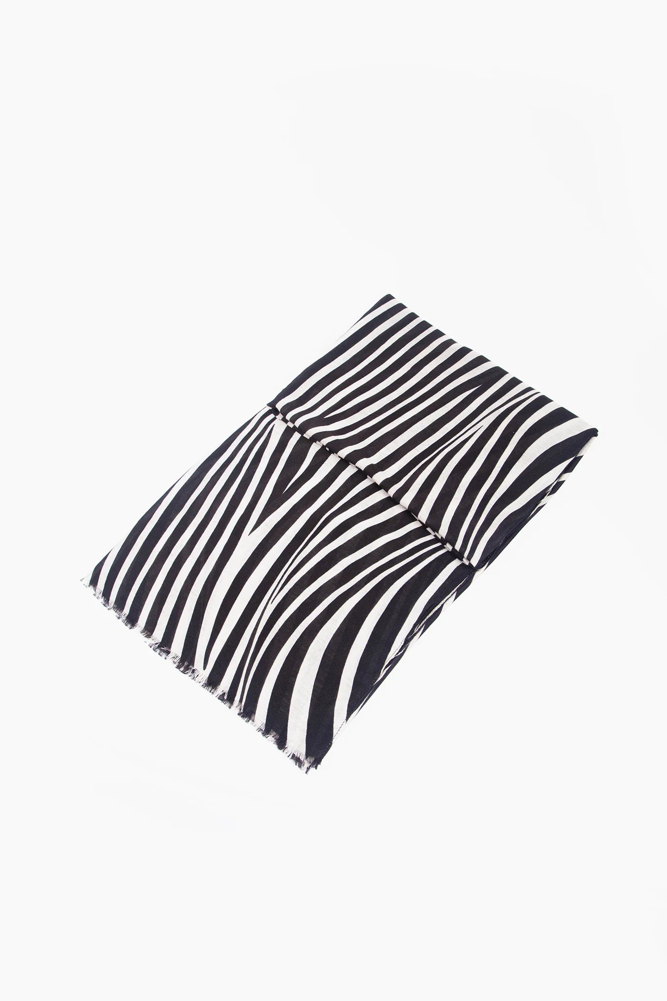 Black Two Tone Wave Print Scarf