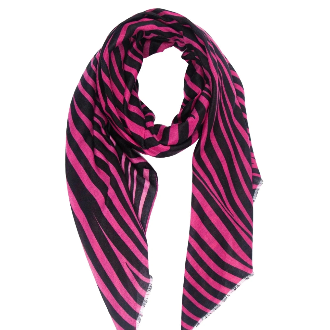 Pink Two Tone Wave Print Scarf