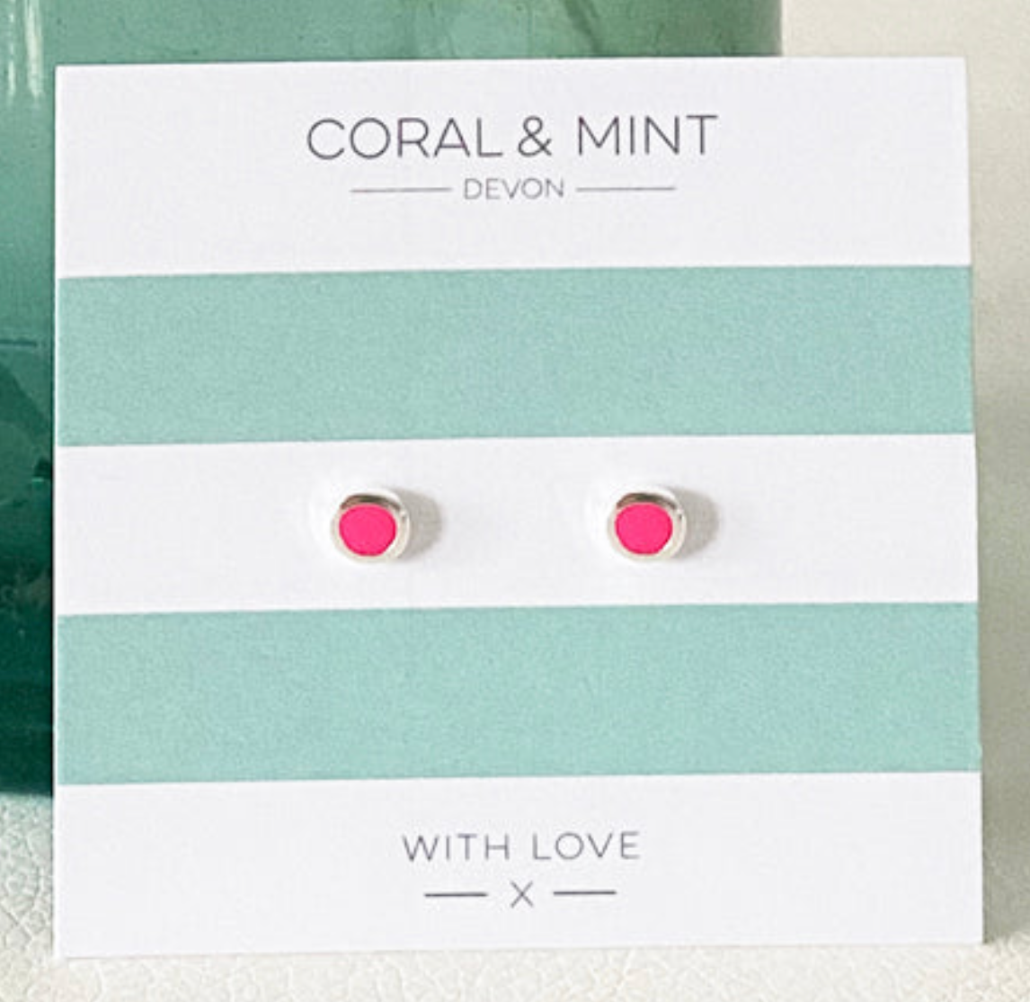 Enamel Studs Neon Pink