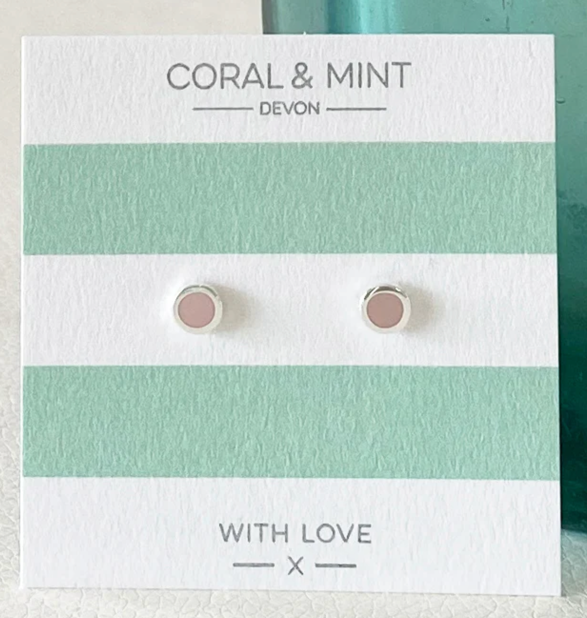 Enamel Studs Pale Pink