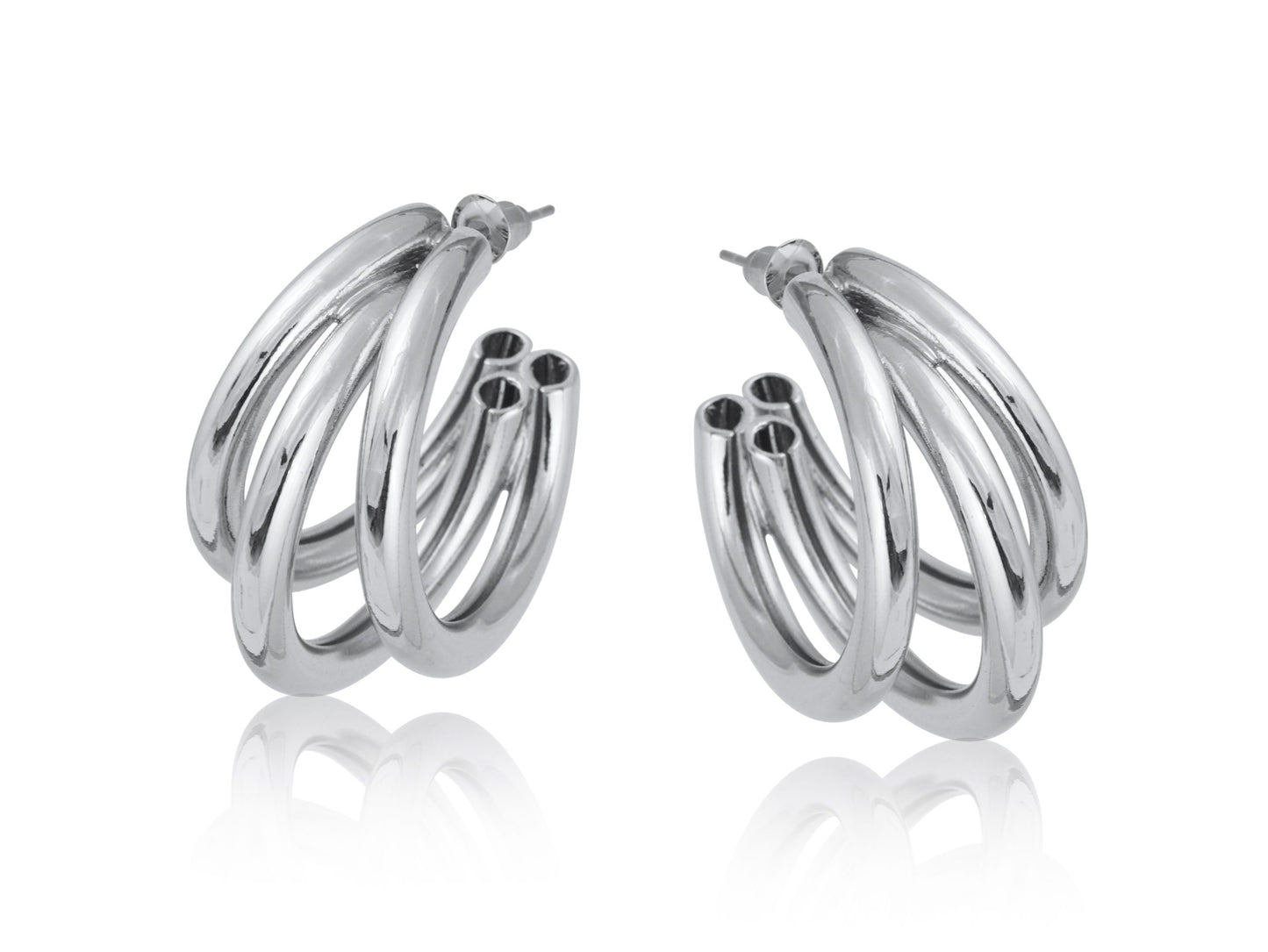 Pauline Oversized Hoop Earrings - Silver