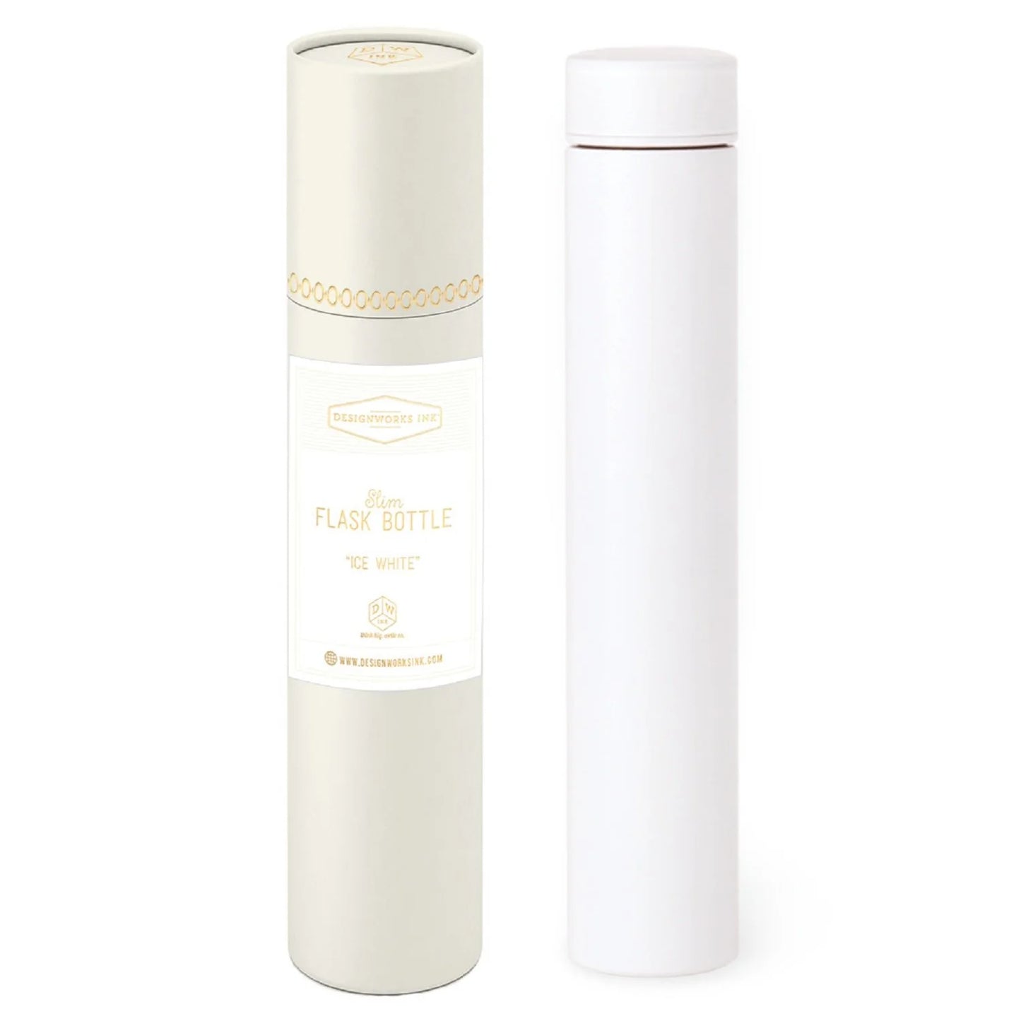 White Slim Flask Bottle