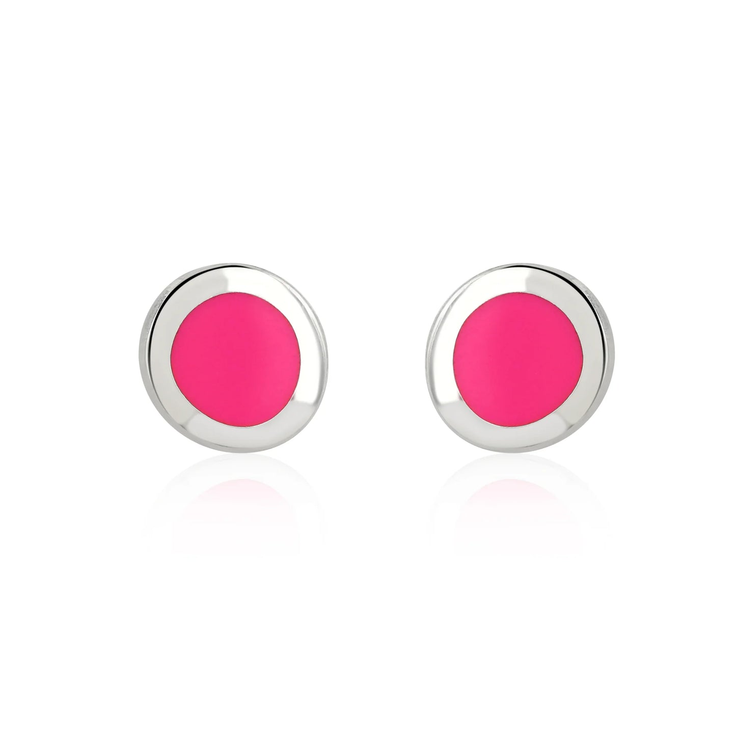 Enamel Studs Neon Pink
