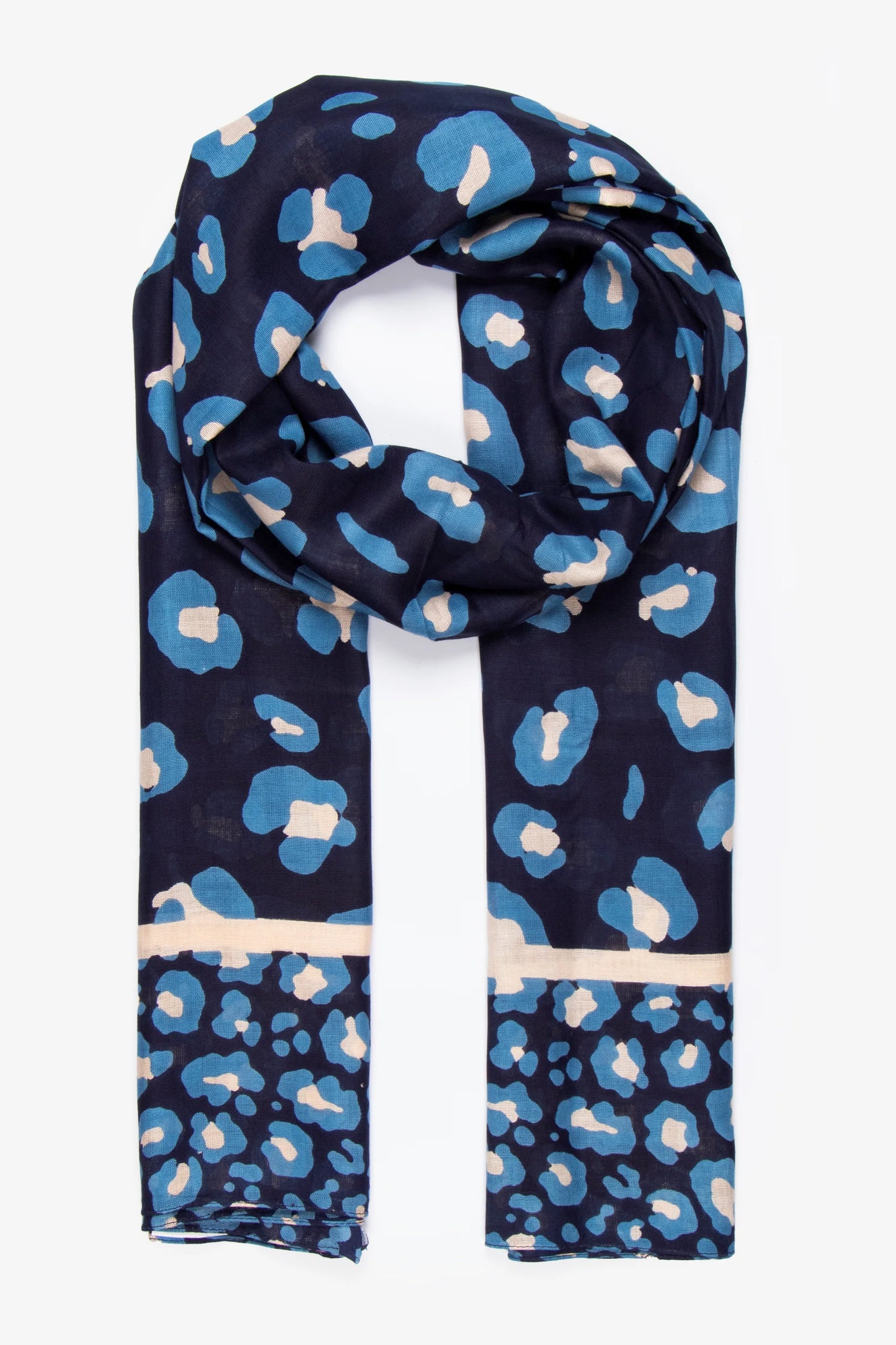 Animal Print Scarf - Blue