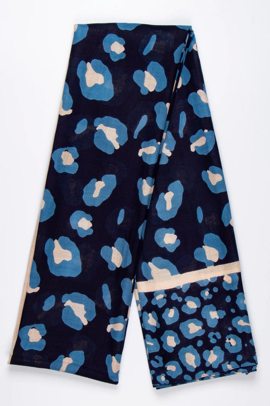 Animal Print Scarf - Blue