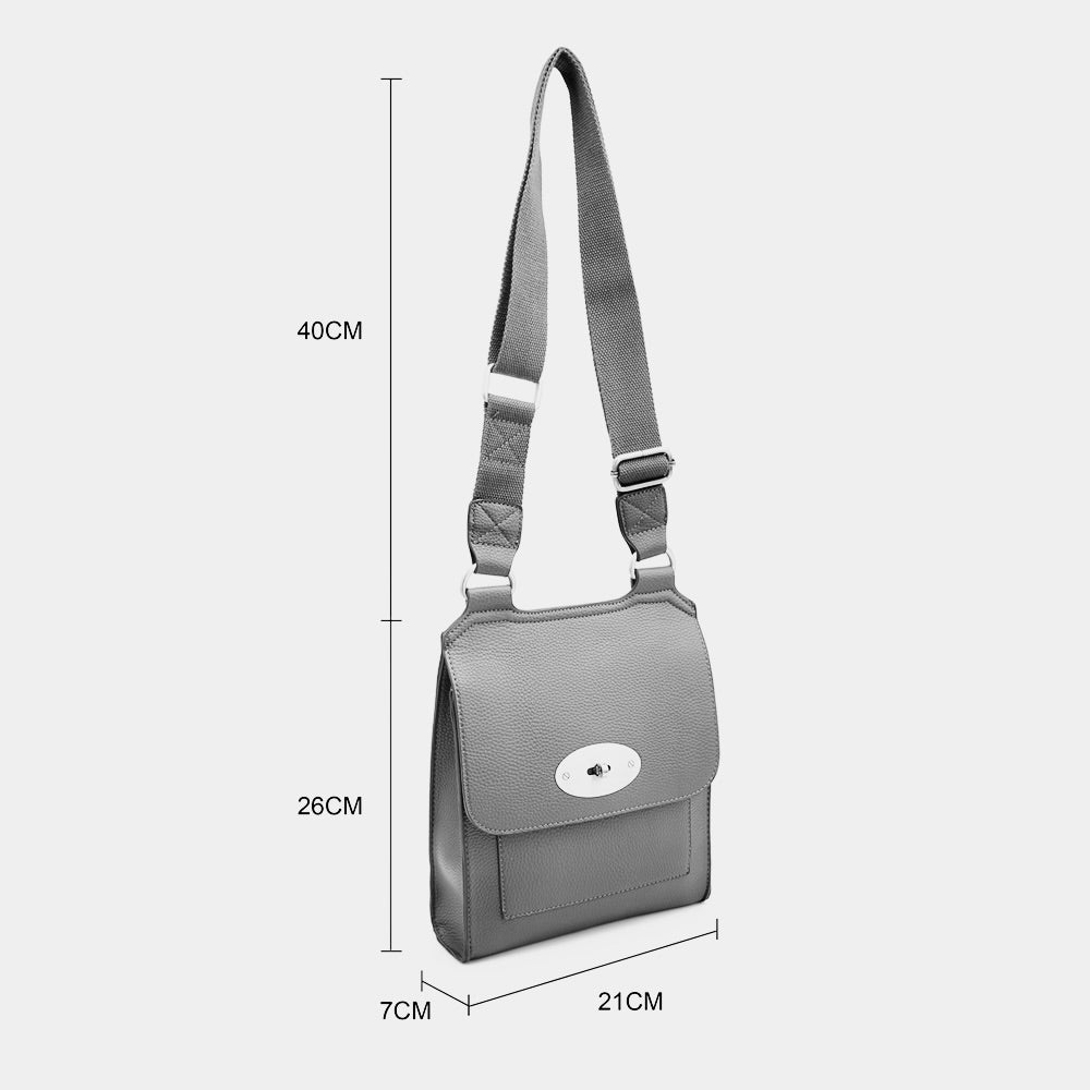 Dark Grey Cross Body Messenger Bag