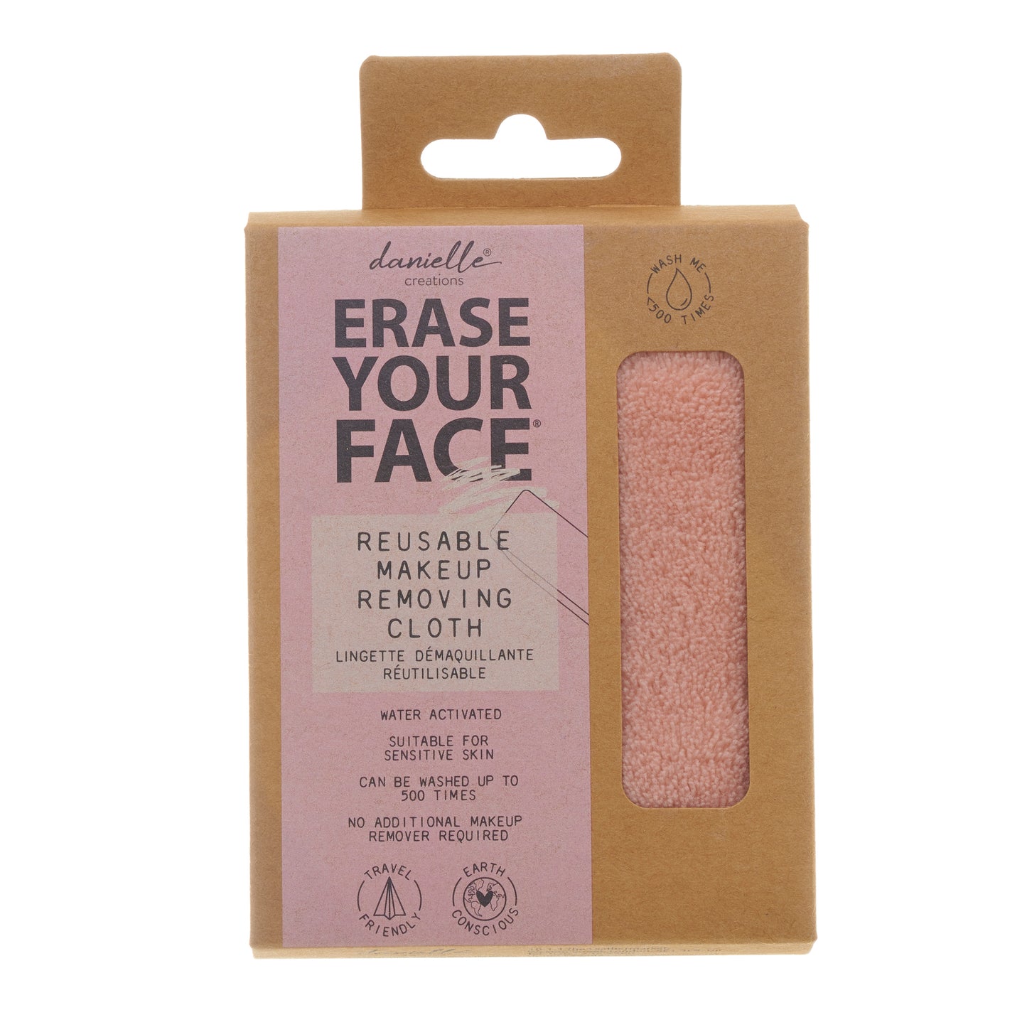 Erase Your Face Eco Friendly Reusable Make Up Remover Cloth Pink