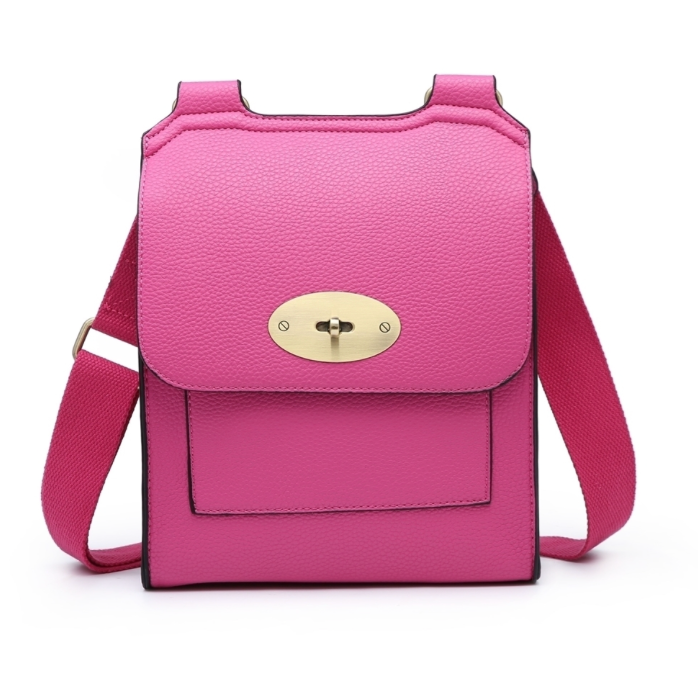 Fuchsia Cross Body Messenger Bag