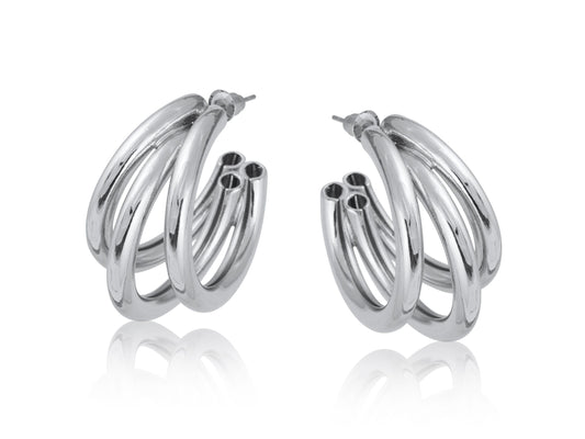 Pauline Oversized Hoop Earrings - Silver