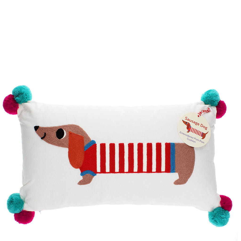 Embroidered Cushion - Sausage Dog