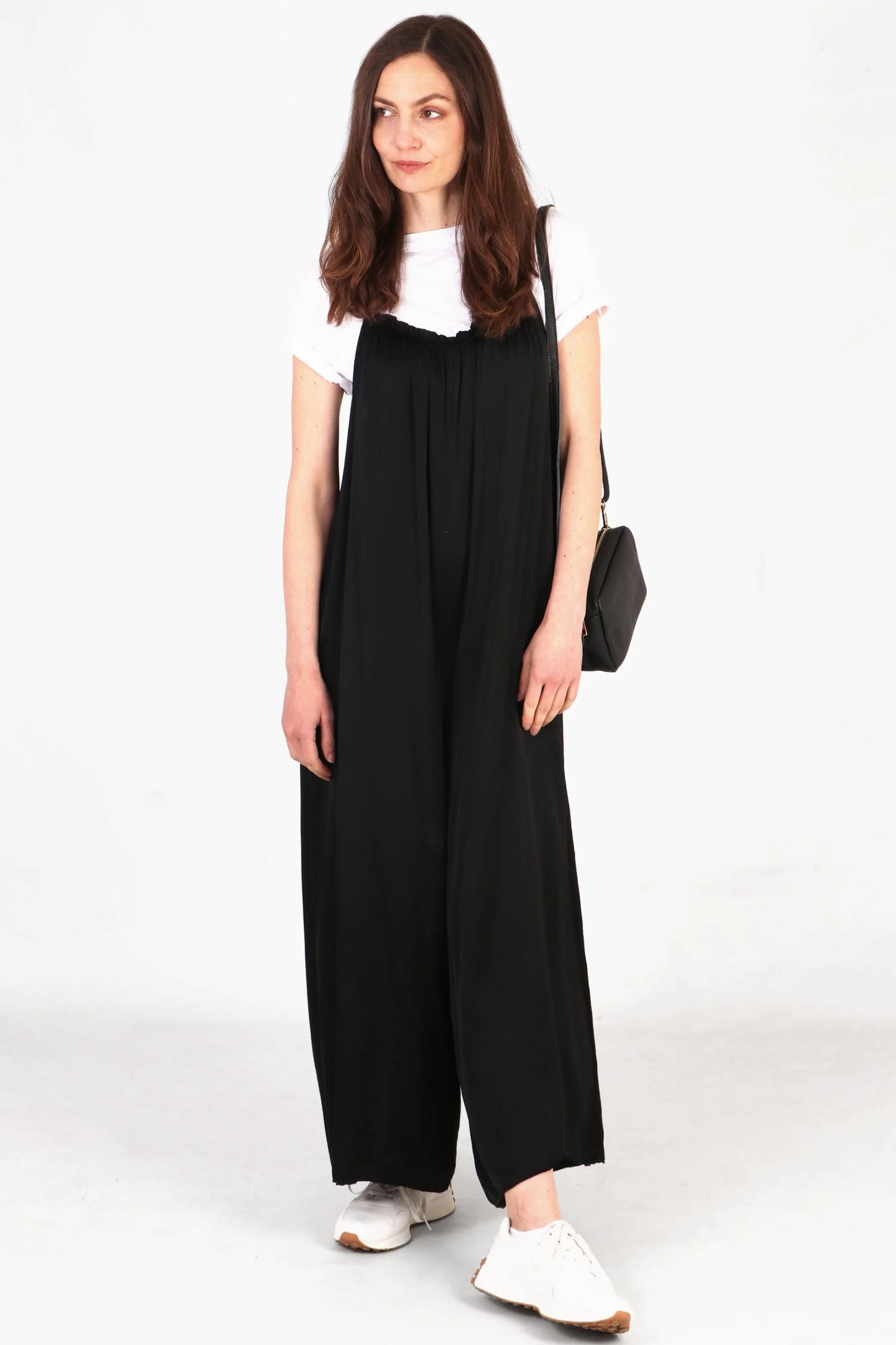 Silky Wide Leg Jumpsuit - Black